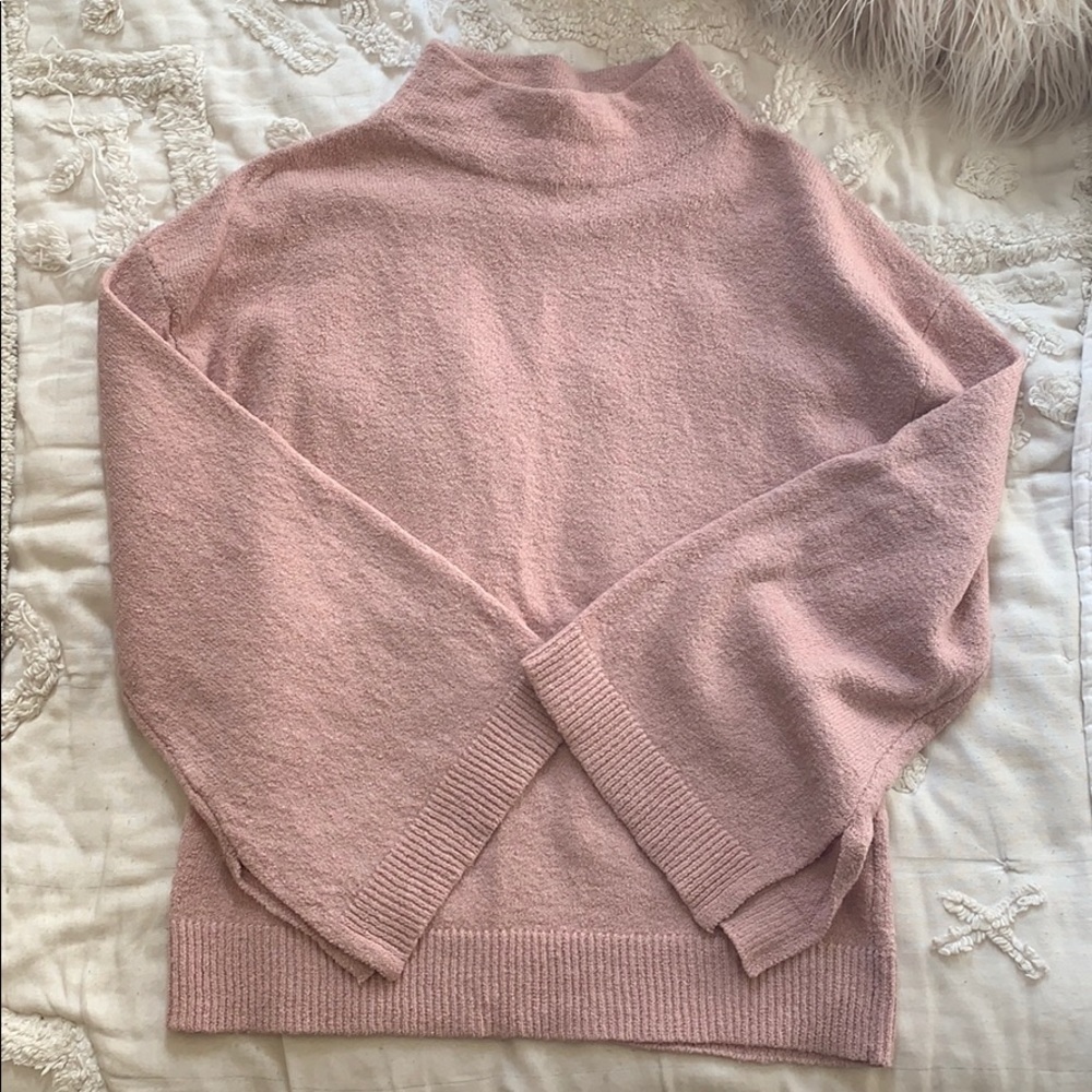 BP Light Pink Belle Sleeve Sweater - XS